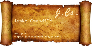 Jesko Csanád névjegykártya